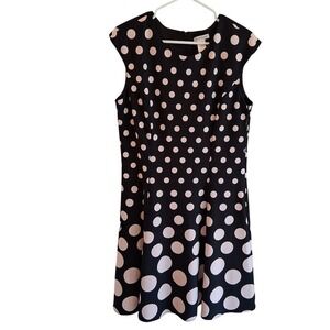 NorthStyle Women's Black Pink Polka Dot Sleeveless Dress‎ Size 14 Career